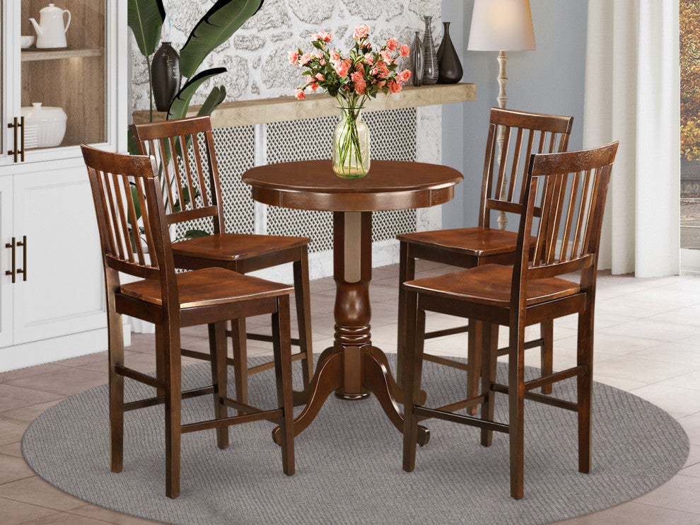 5 Pc Counter Height Pub Set -Pub Table And 4 Dining Chairs
