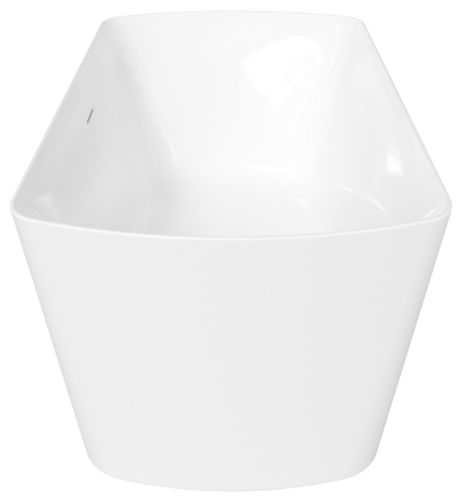 Perlato Bilbao Freestanding Soaking Tub, White, 59"