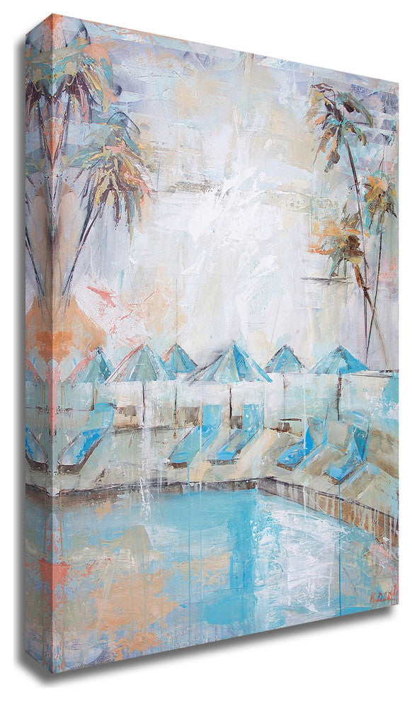 Poolside at Kahala by Kym De Los Reyes, Print on Canvas, 16" x 16"