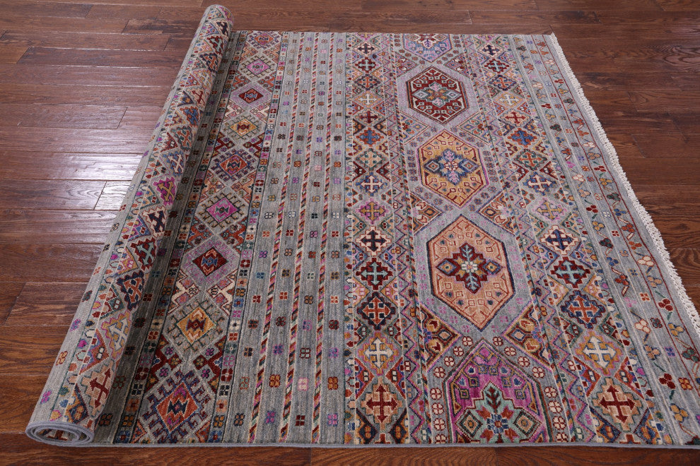 Handmade Khorjin Super Kazak Rug 5' 8" X 7' 10" Q11267