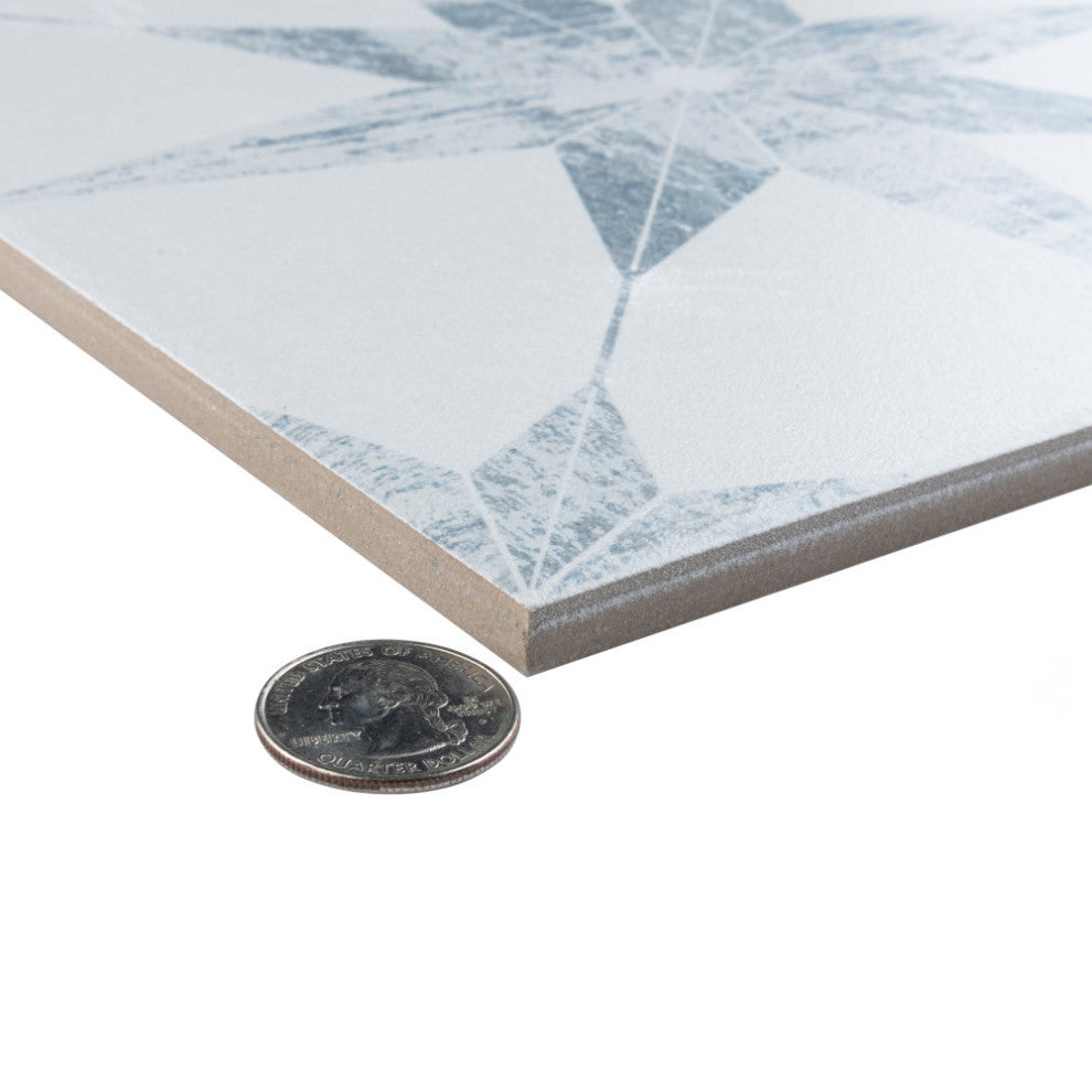 Cassis Stella White Porcelain Floor and Wall Tile Sample