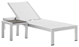 Shore 2 Piece Outdoor Patio Aluminum Set, Silver White