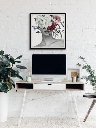 "Beautiful Bloom" Framed Painting Print, 12"x12"