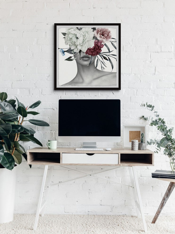 "Beautiful Bloom" Framed Painting Print, 12"x12"