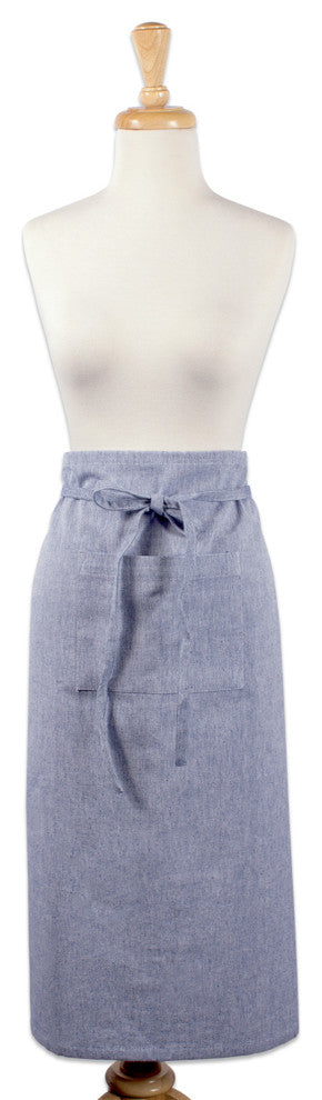 Blue Solid Chambray Bistro Apron