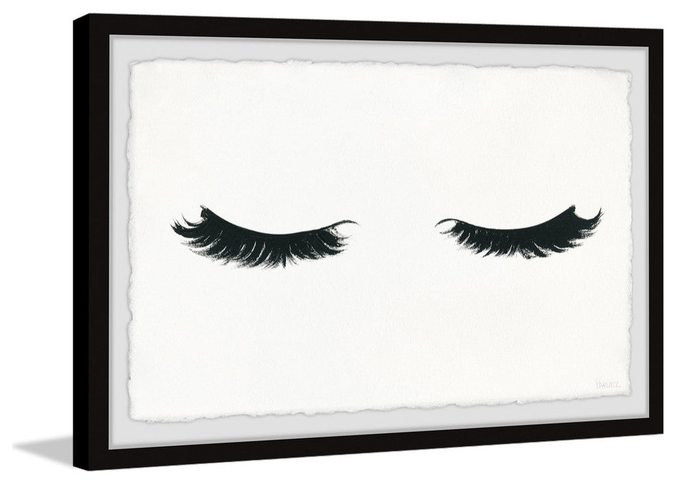 "Curly Lashes" Framed Painting Print, 12"x8"