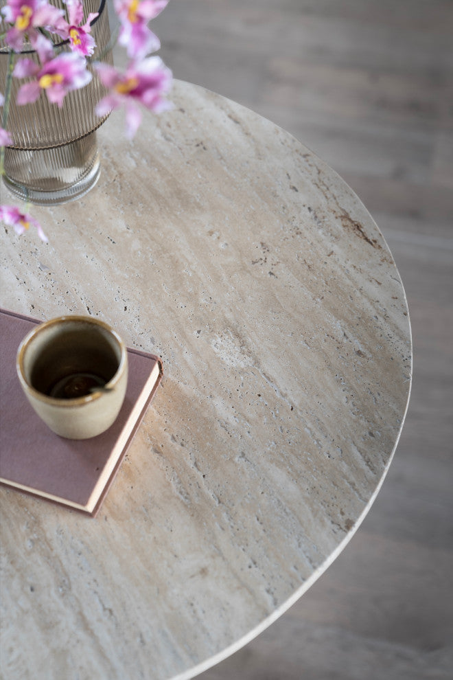Travertine Pedestal Dining Table | Eleonora Aime, Large
