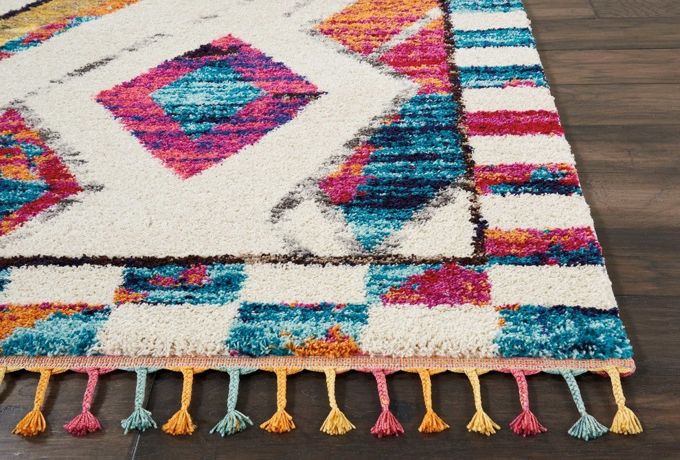 Nourison Moroccan Casbah Ivory/Multicolor Area Rug, 7'10"x10'6"