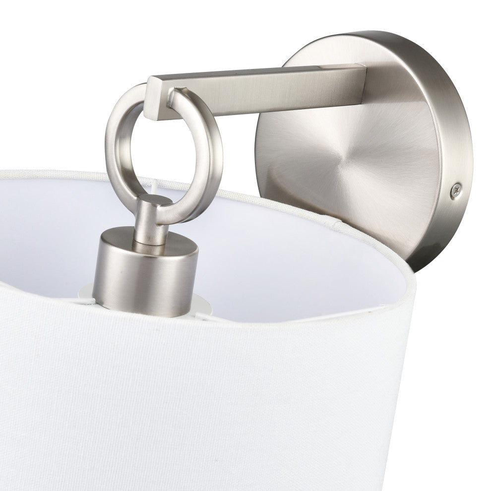 1 Light 9.875 in. Brushed Nickel Sconce