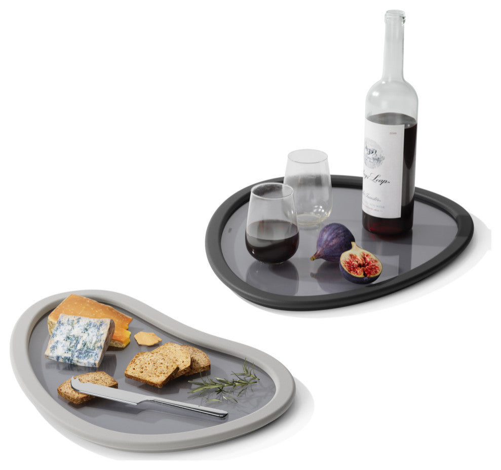 Umbra Hub Serving Trays, Set of 2 Charcoal/Grey