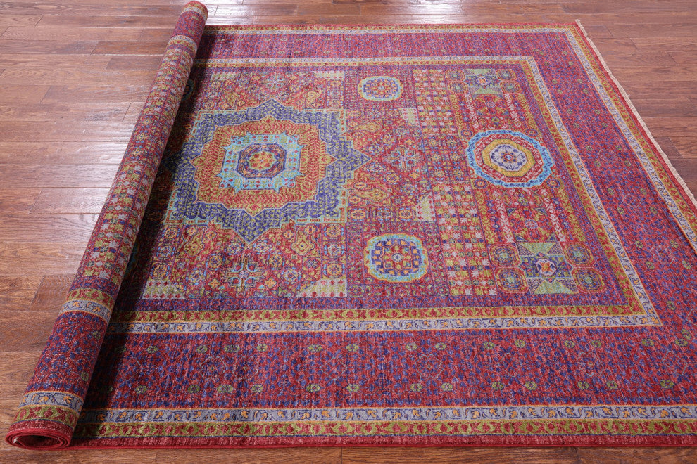Geometric Mamluk Hand Knotted Wool Rug 5' 10" X 8' 0" - Q12249