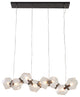 8-Light Black Stainless Steel Chandelier With A Clear Glass Cubed