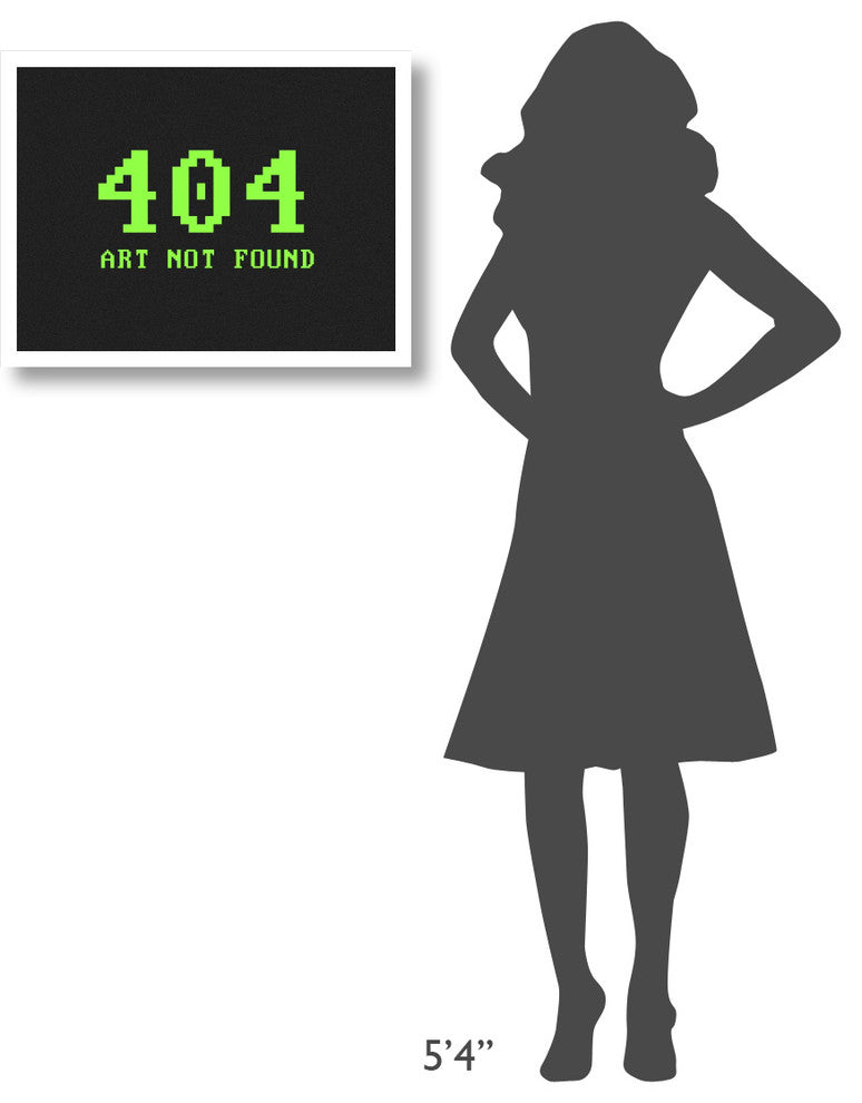 "Virtual Messages in the Real World - 404 Rectangle Green" Paper Art, 26"x20"