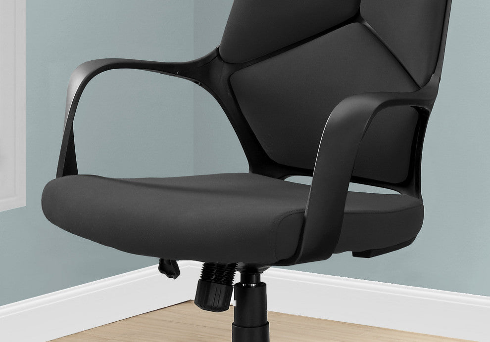 24.5"x25"x95.5" Black Foam Metal Nylon High Back Office Chair