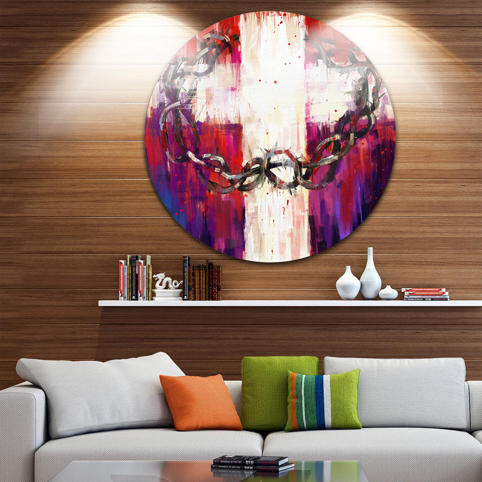Crown Of Thorns, Abstract Round Wall Art, 11"