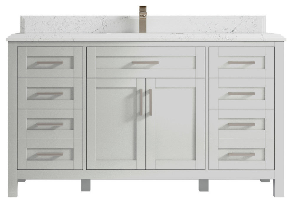 Cambridge 60 Single Bathroom Vanity in Coventry Gray 1.5" Empira Quartz