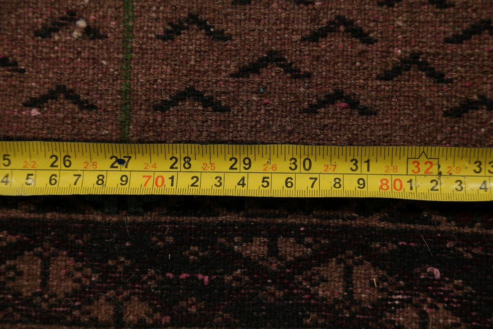 Balouch Persian Handmade Geometric Pictorial Oriental Area Rug, Brown, 3'x4'