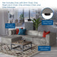 Sectional Sofa Set, Faux Vegan Leather, Gray, Modern, Lounge Hospitality