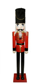 Giant Commercial Size Wooden Christmas Nutcracker Soldier, Red and Black, 6'