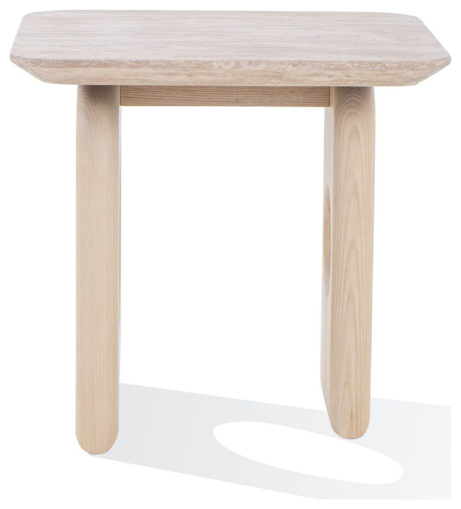 Nova Domus Osaka - Modern Faux Marble + Natural Ash End Table