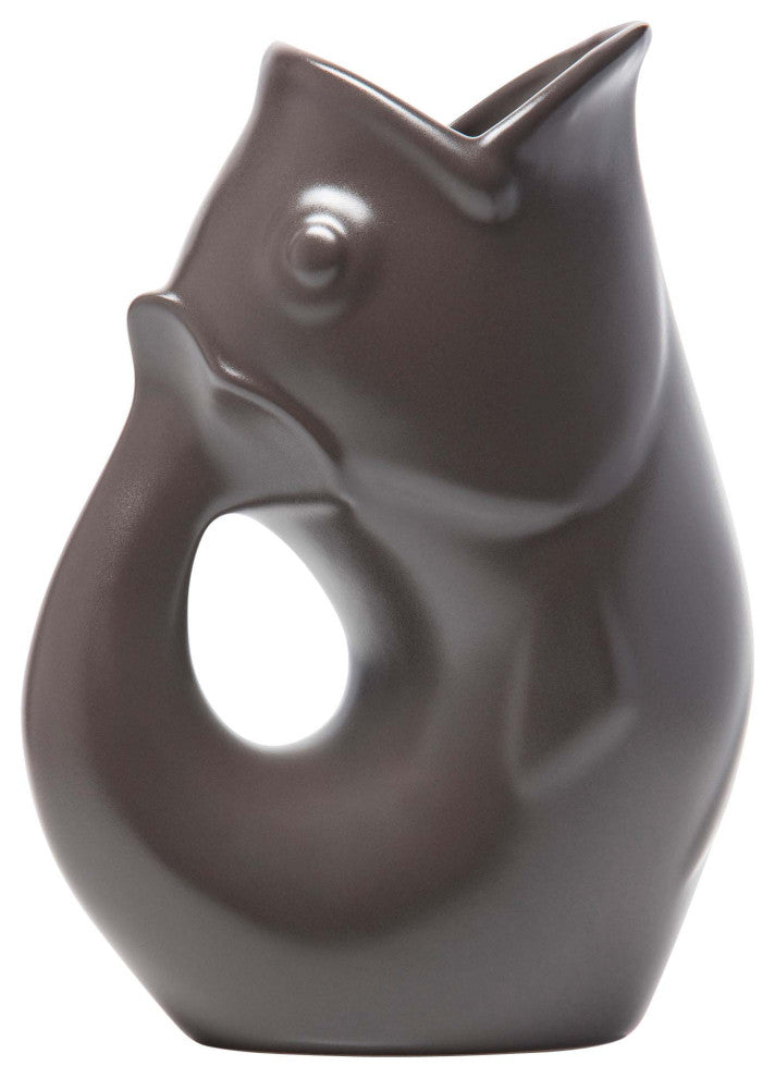 Gurgle Pot Pitcher, 42oz Capacity, 9.5" x 6.75", Slate