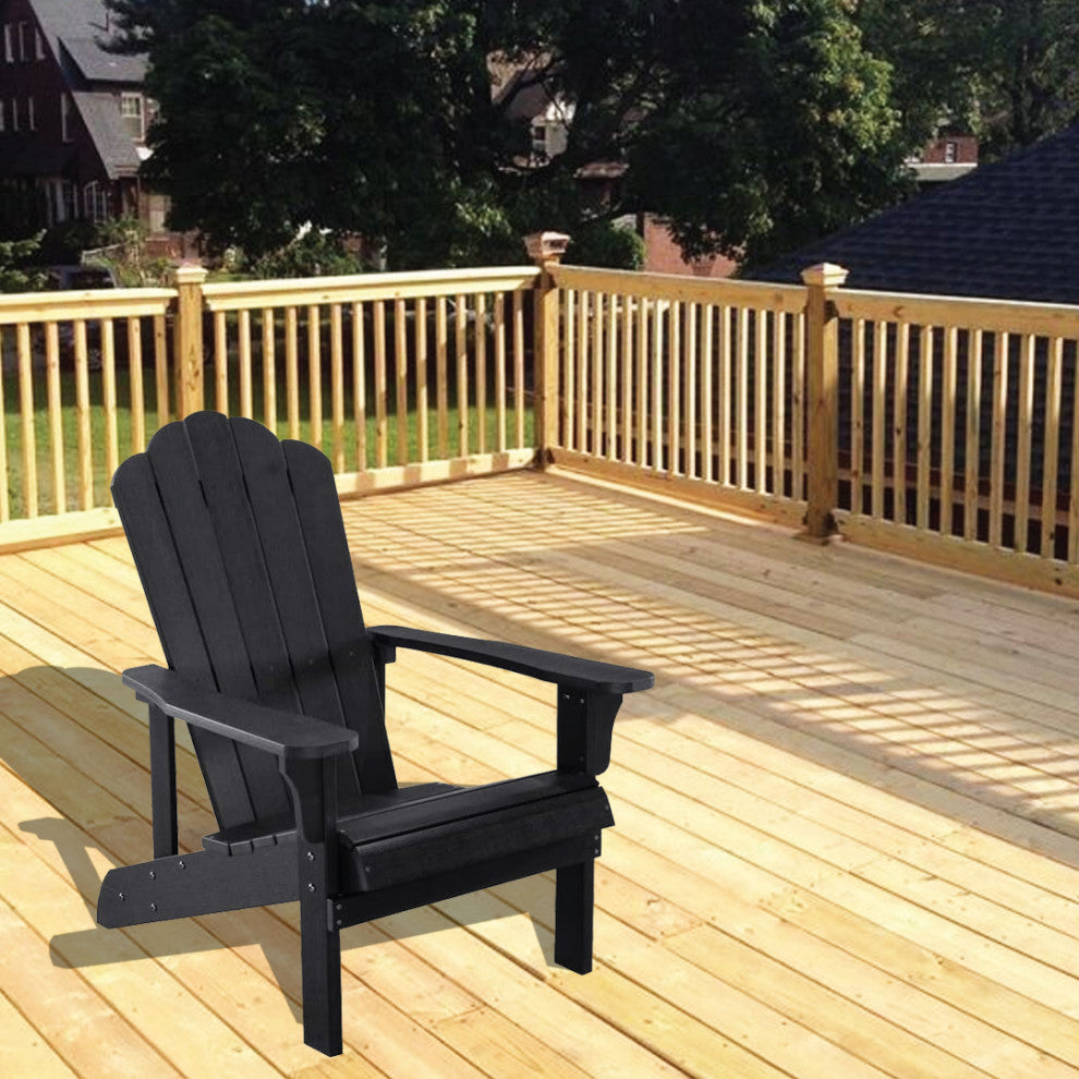 Orlando Plastic Wood Adirondack Chair, Black