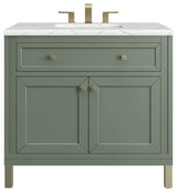 Chicago 36" Single Vanity, Smokey Celadon,  Ethereal Noctis Top