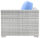 Lounge Sectional Sofa Chair Set, Rattan, Wicker, Gray Blue, Modern, Outdoor