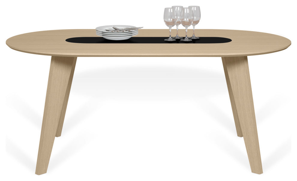 Modern Oak Dining Table, Round Corners
