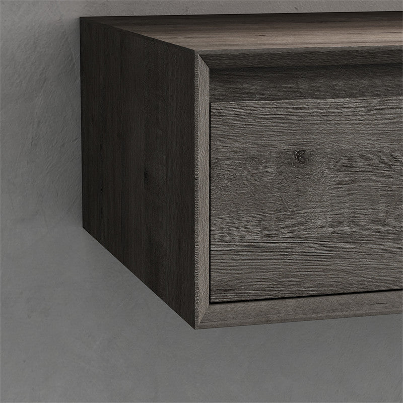 Alysa 30'' Floating Vanity, Acrylic Sink, Smoke Oak
