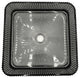 CastelloUSA Plaza 15" Square Tempered Glass Crystal Vessel Sink Basin, Light Black