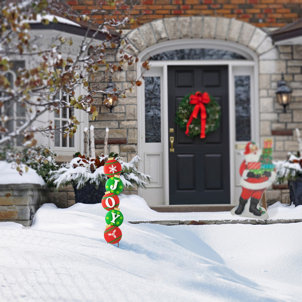 42"H Metal JOY Ornament Yard Stake