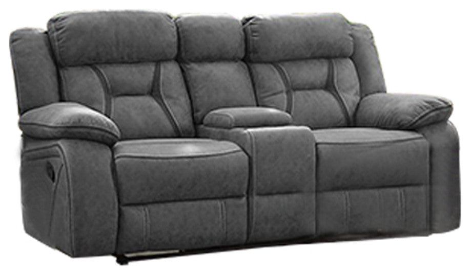Pillow Top Arm Upholstered Motion Loveseat, Gray