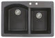 Aversa 33" silQ Granite Drop-in Double Bowl Kitchen Sink with 2 Holes in Black