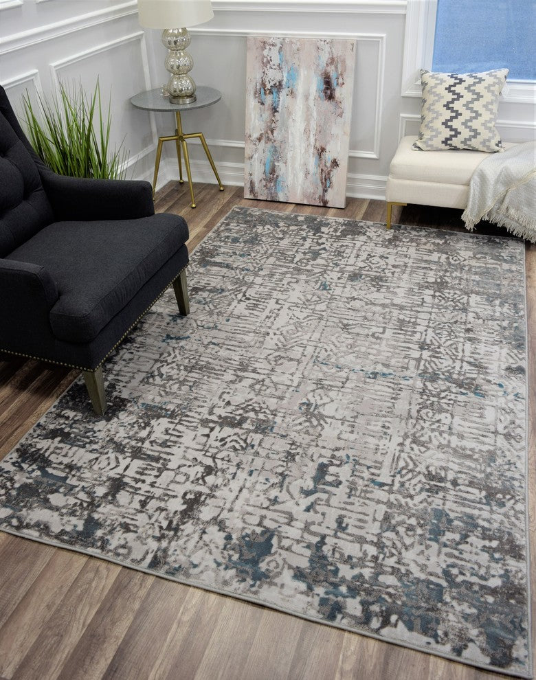 Laurel Vintage Geometric Soft Touch Area Rug, Delray, 9' X 12'
