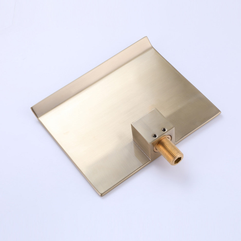 Wall Mounted Pressure Balanced Roman Tub Faucet with Hand Shower, Brushed Gold