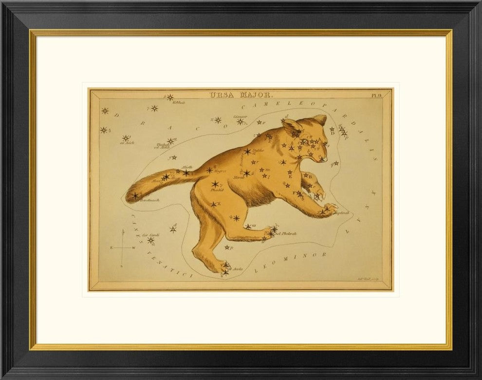 "Ursa Major, 1825" Framed Digital Print by Jehoshaphat Aspin, 28x22"
