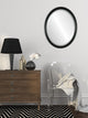 Pasadena Framed Oval Mirror, Gloss Black, 19"x25"