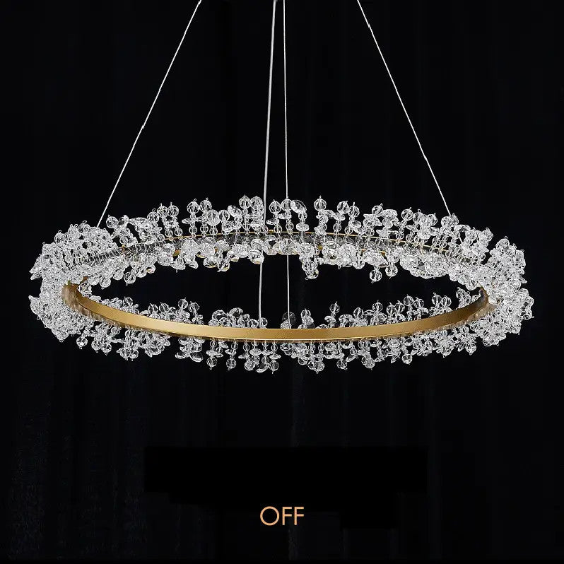 Capri Crystal Ring Chandelier, Diameter 32"