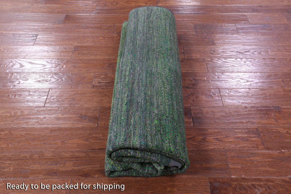 7' Square Wool & Silk Super Savannah Gabbeh Handmade Rug - Q13060