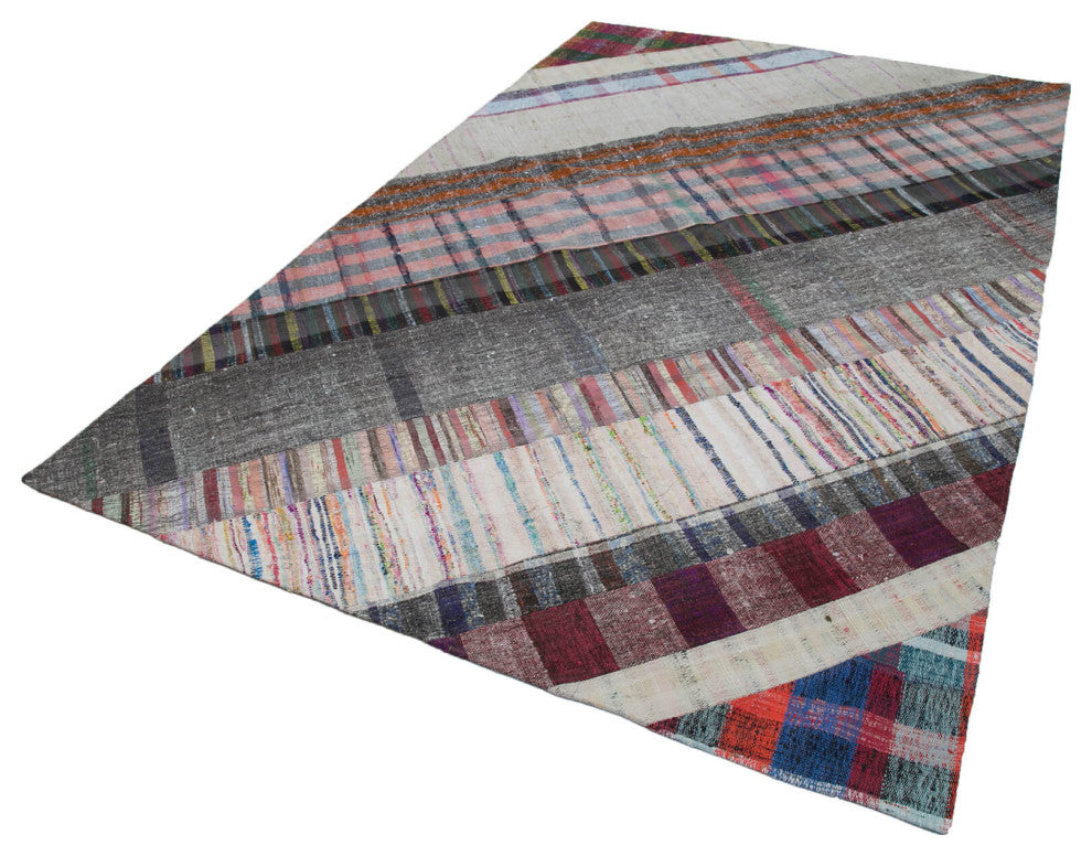 Rug N Carpet - Handmade Oriental 6' 6'' x 10' 0'' Rustic Patchwork Kilim Rug