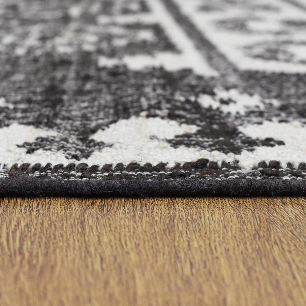 HAND WOVEN JUTE ECO-FRIENDLY AREA RUGS  -Rectangle,White Beige,Oriental Pattern, [Rectangle] 5'x8'