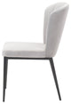 Dining Chair, Set of 2, Steel Metal, Fabric, Gray, Black, Cafe Bistro