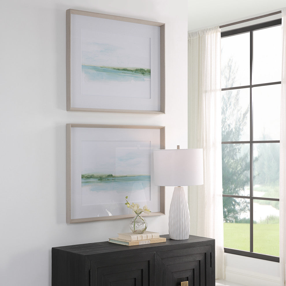 Uttermost - 32269 - Framed Prints Set/2 - Green Ribbon Coast - Gray Wood