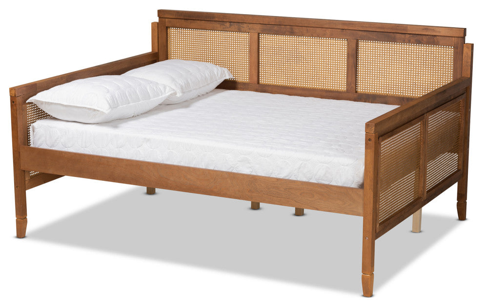 Wolverton Modern Farmhouse Walnut Effect Full Size Daybed