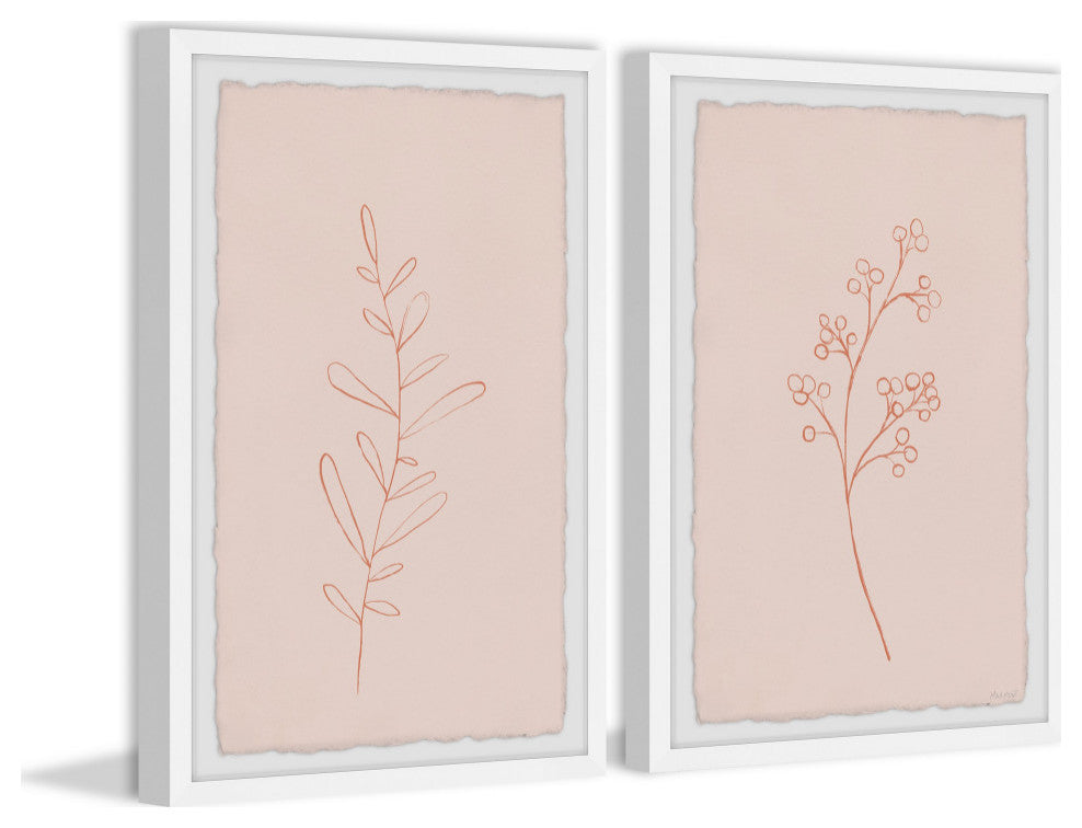 Round Leaves Diptych, 2-Piece Set, 8x12 Panels