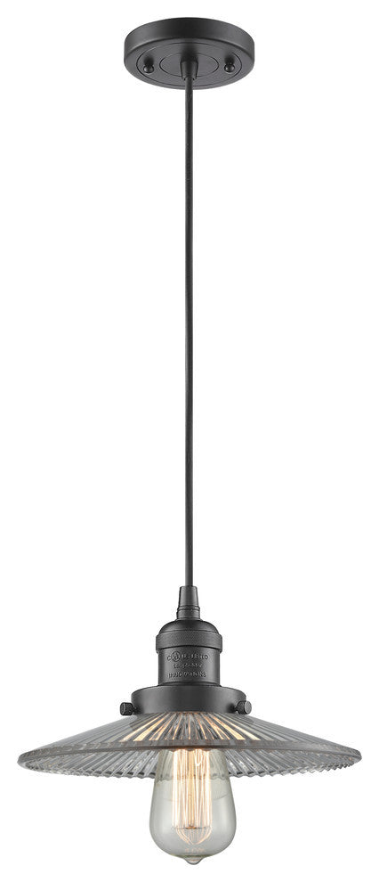 1-Light Dimmable LED Halophane 10" Mini Pendant, Oil Rubbed Bronze