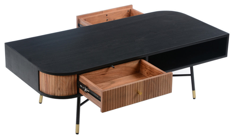 Mid - Century Modern Bezier Coffee Table - Black