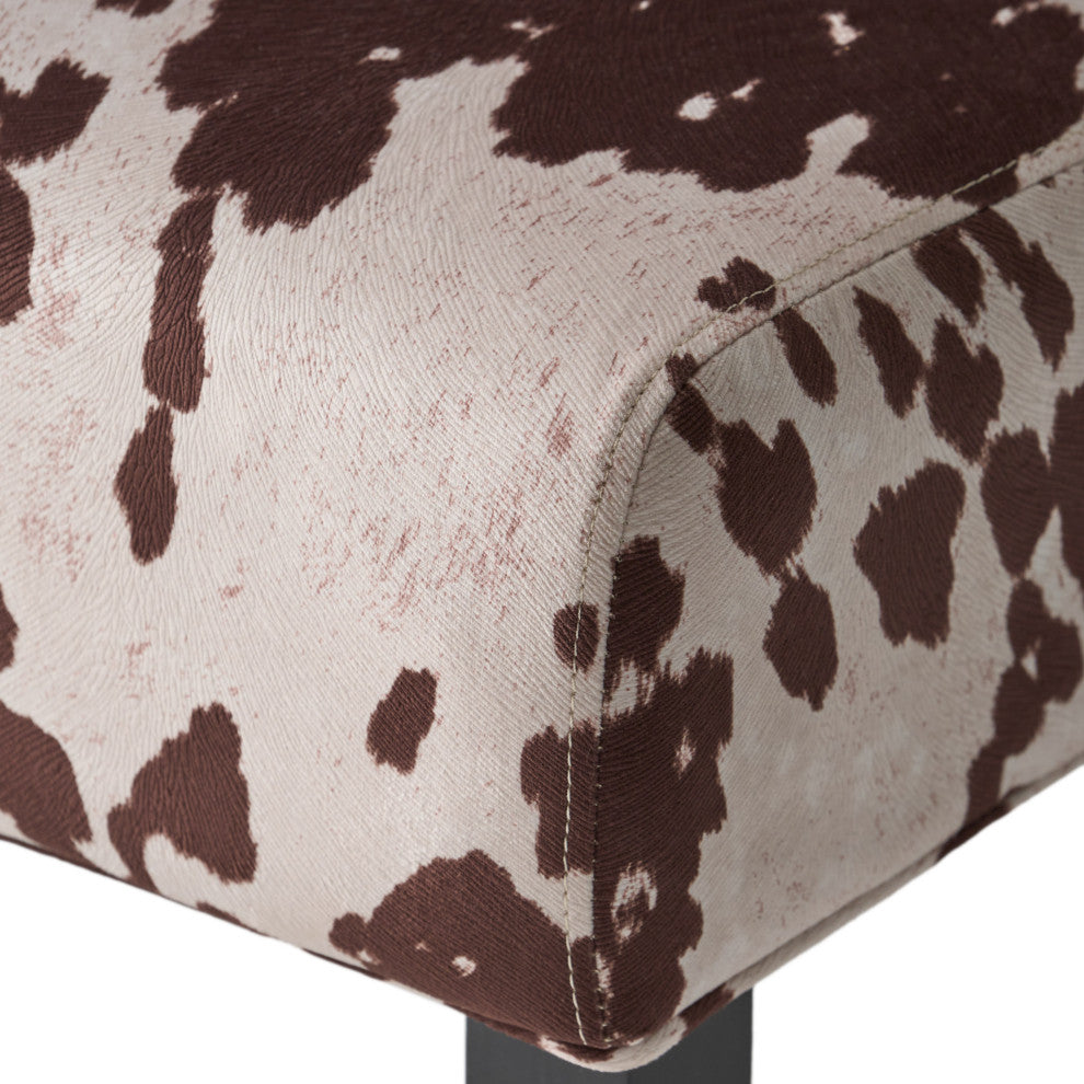 GDF Studio Kalee Contemporary Accent Chair, Cow Print, Matte Black, Fabric