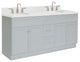Ariel Hamlet 72" Double Oval Sink Bathroom Vanity, Carrara Quartz